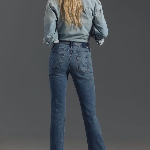 NWT MOTHER the Insider Flood high rise crop denim with stud details - Picture 4 of 13